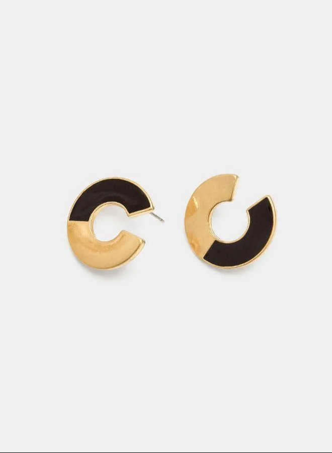 بارفوا أقراط دائرية بالمينا