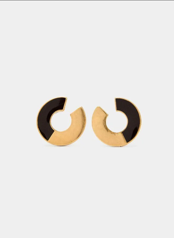 بارفوا أقراط دائرية بالمينا