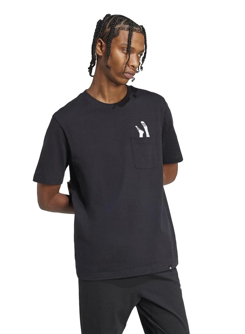 Adidas adidas M L Slide Pkt T Black Not Sports Specific T-Shirts