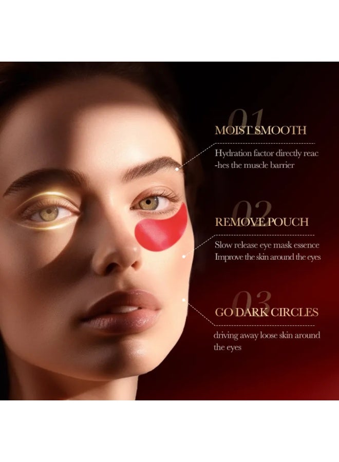SADOER Pomegranate Radiant Multi Effect Nourishing Eye Mask For Firming Eye Skin Eye Masks Eye Gel Pads Brightening Soothing Moisturizing Gel Mask Pomegranate Essence Under Eye Patches - Image 5