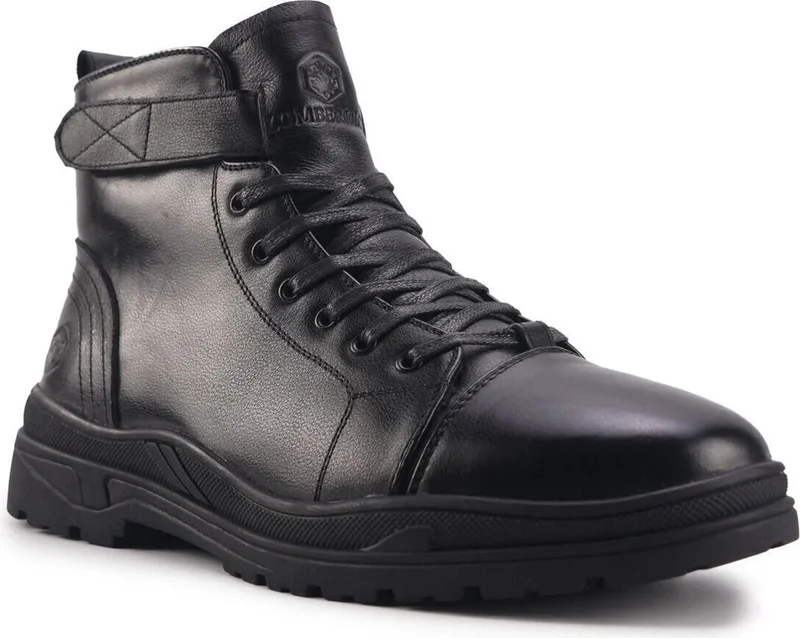 لامبرجاك INT1121K138-KRK 3pr Men's Leather Boots 101478964-BLACK 44 - Black-Grey