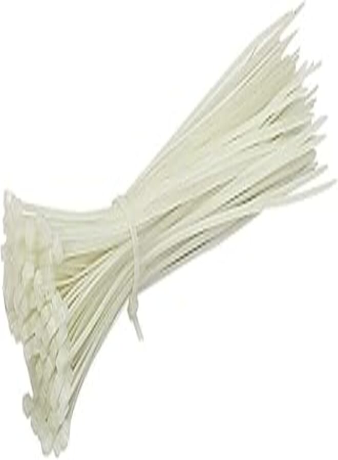 Plastic Belt Bag For Wire And Cables 10cm Set Of 100 Pieces - White 