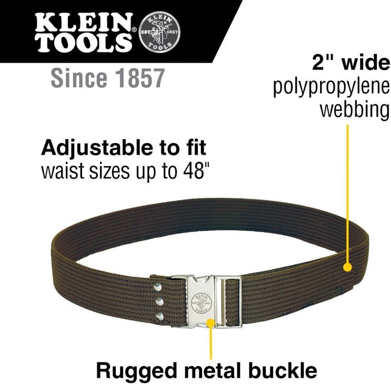 Klein Tools 5225 Adjustable Electrician Tool Belt - 2-Inch Wide, Fits Up to 48-Inch Waist - Image 2