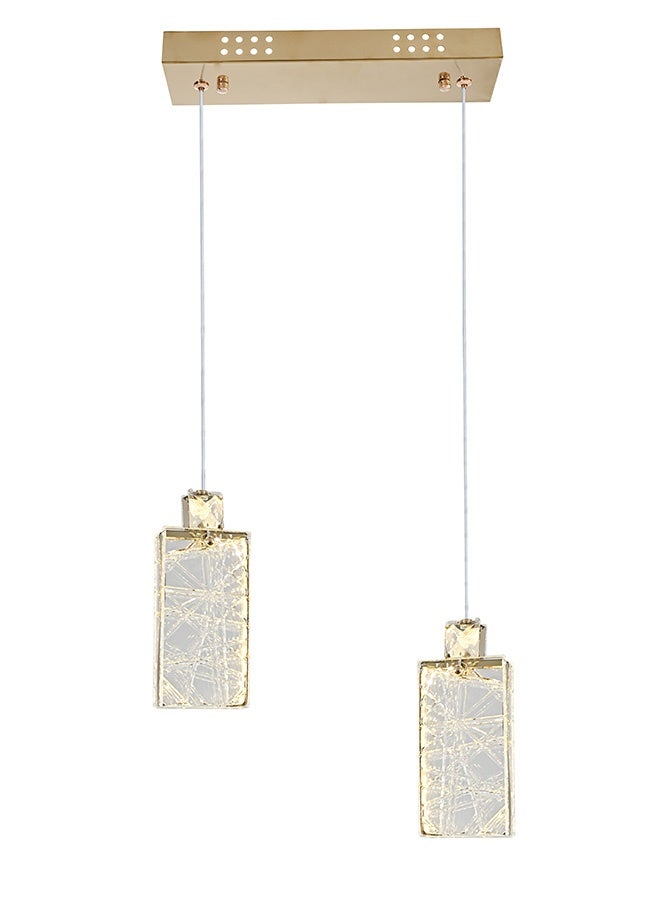 BUY4LESS -  Modern Lighting, Double pendent, Light, Perfume Luxury LED, Gold Color, 30x8x100 cm, Suitable for bedroom and living room, Adjustable height - Image 1