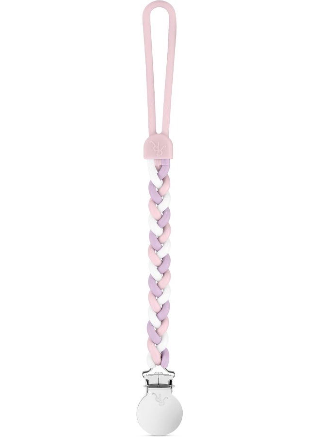 Ryan & Rose Cutie Clip Braiden Pacifier Clip - Braided Silicone (Dollhouse) - Image 1