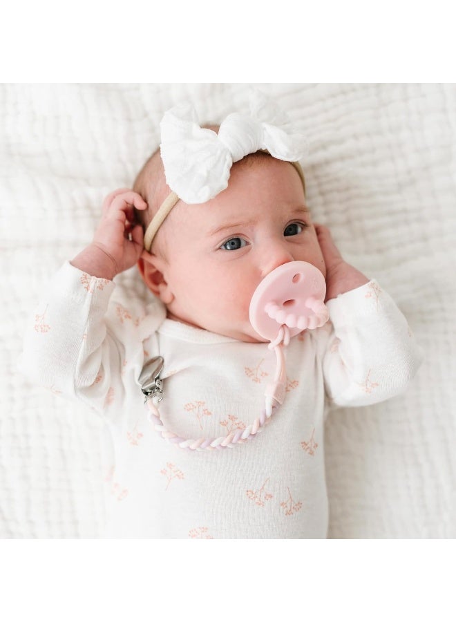 Ryan & Rose Cutie Clip Braiden Pacifier Clip - Braided Silicone (Dollhouse) - Image 3