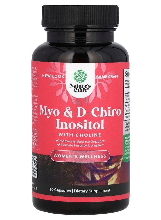 Nature's Craft Myo & DChiro Inositol with Choline 60 Capsules 