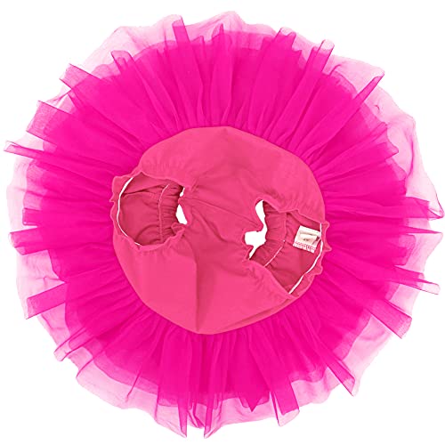 BGFKS Baby Girls Soft Fluffy Tutu Skirt with Diaper Cover,Toddler Girl Tutu Skirt Sets with Flower Headband. Hot Pink - Image 4