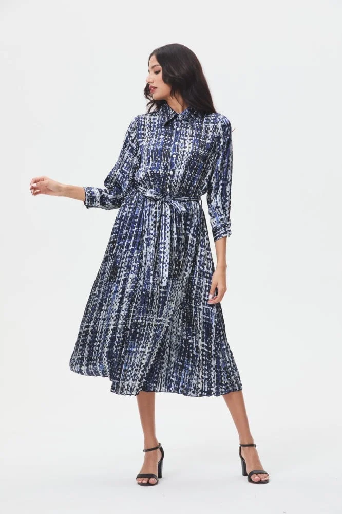 Tenda Printed Shirred Midi Dress