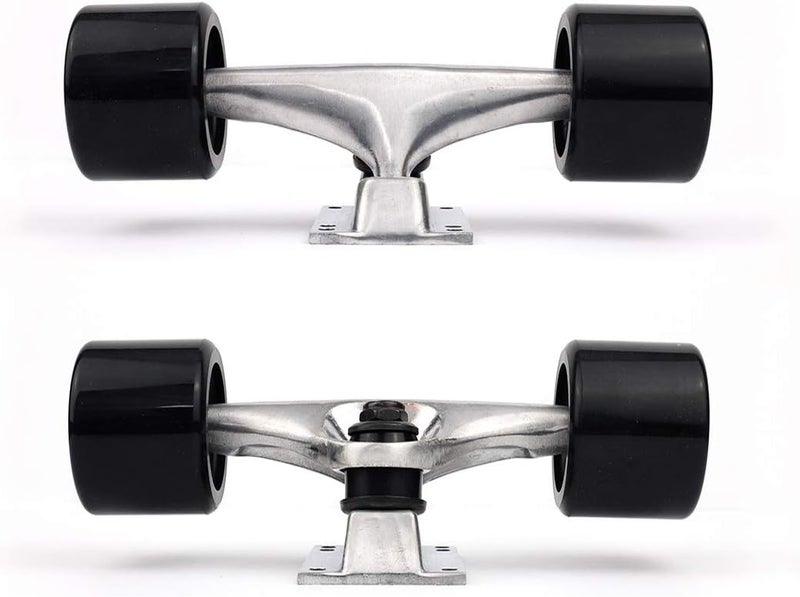 VJ Skateboard Truck and Wheel, 5.0 Skateboard Trucks 127mm Trucks w/Skateboard Cruiser Wheel 60mm, Skateboard Bearings, Skateboard Screws, Skateboard Riser Pads - Image 2