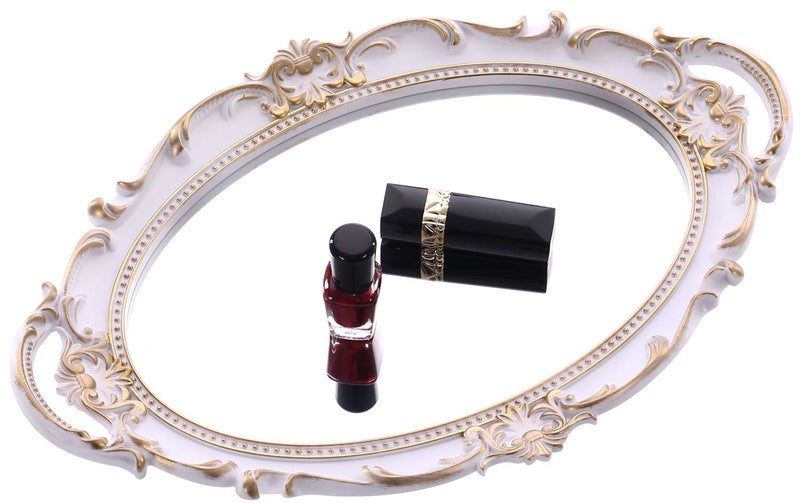Sooyee Decorative Tray - Gold Mirror Tray for Bathroom Vanity, Dessert & Coffee Table, Home Decor with Handle - Image 2
