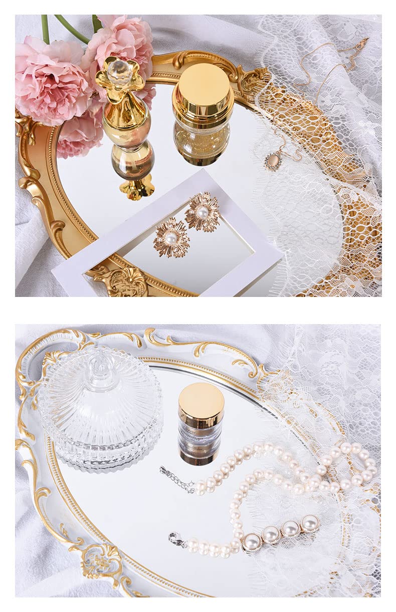 Sooyee Decorative Tray - Gold Mirror Tray for Bathroom Vanity, Dessert & Coffee Table, Home Decor with Handle - Image 4