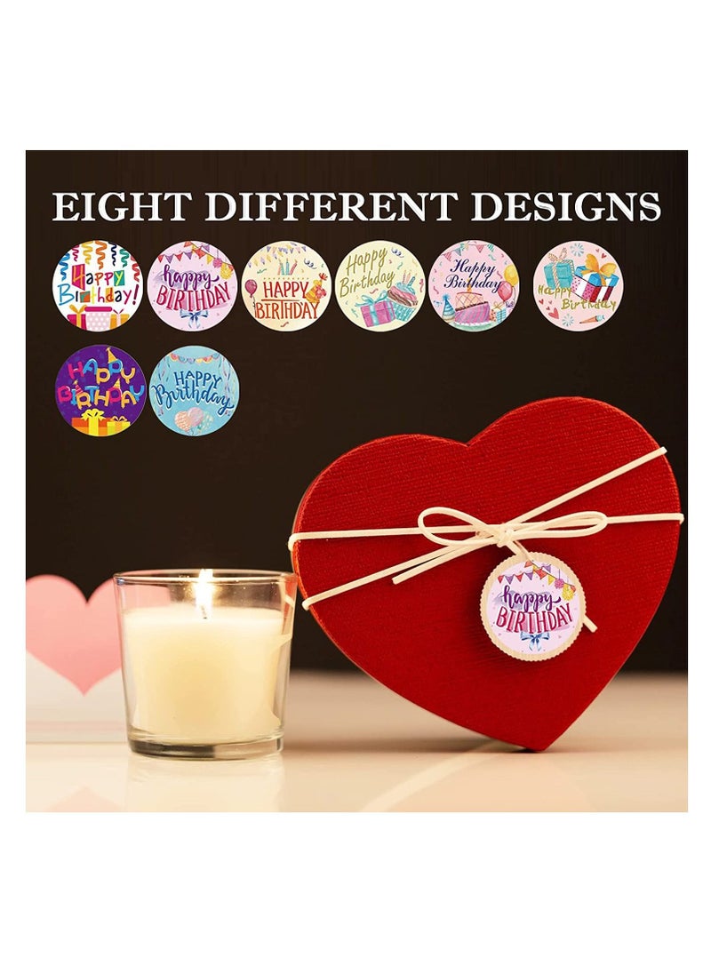 Brain Giggles Brain Giggles Happy Birthay Sticker Roll  8 Different Design Stickers of 1 Inch diameter  - Image 3
