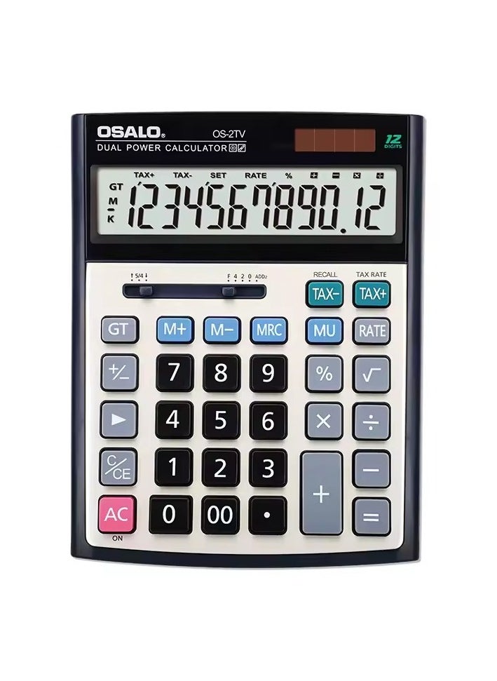 OSALO - Calculator,Desk Calculator With Large Display,Big Button Office Calculators,Smart Calculators,Tax Rate Calculator,Financial Accounting Calculator,Solar Calculator - Image 1