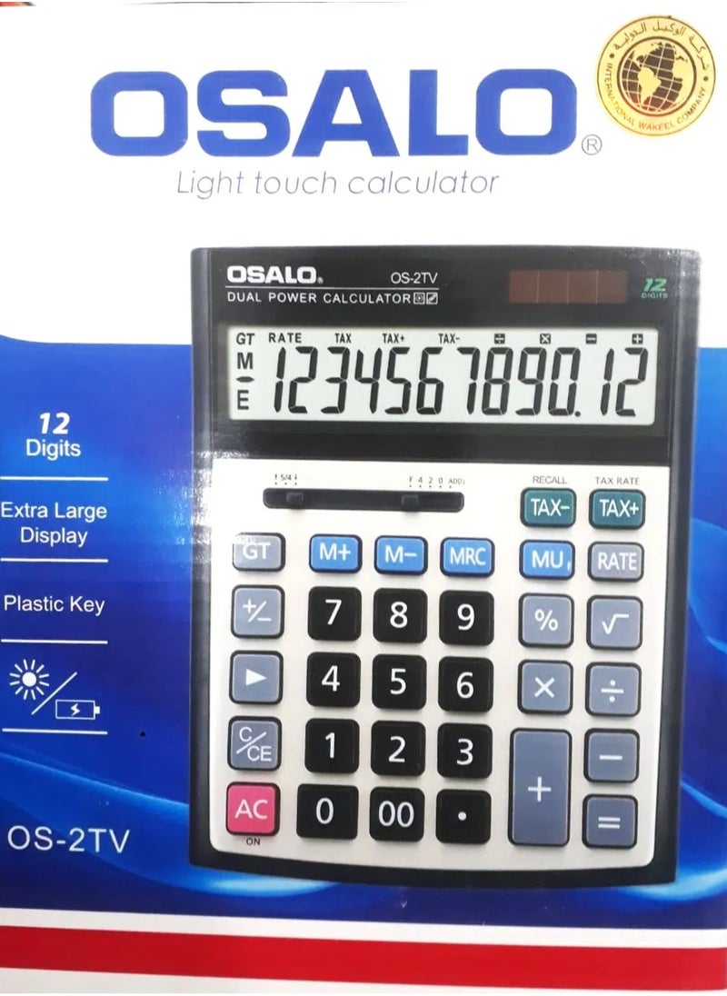 OSALO - Calculator,Desk Calculator With Large Display,Big Button Office Calculators,Smart Calculators,Tax Rate Calculator,Financial Accounting Calculator,Solar Calculator - Image 1