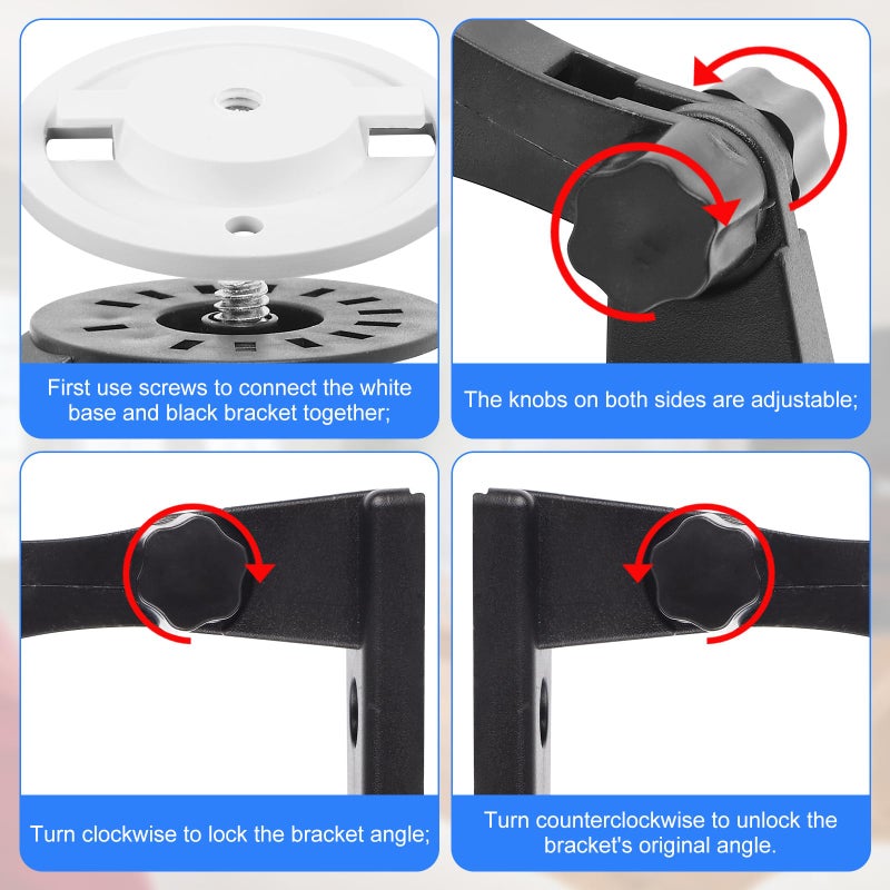 XIHIRCD 2pcs Camera Wall Mount Compatible with Mercury TPLINK, Adjustable Ceiling Camera Mount Indoor & Outdoor Security Mounting Camera Wall Bracket for Reolink E1 / E1 Pro - Image 4