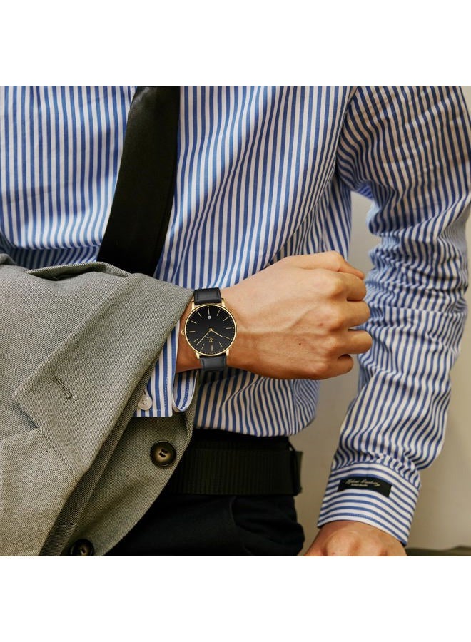 BEN NEVIS Watch, Mens Watch, Minimalist Fashion Simple Wrist Watch Analog Date with Leather Strap - Image 4