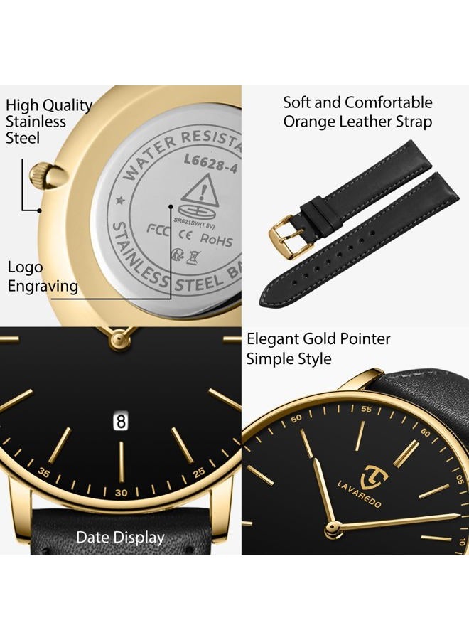 BEN NEVIS Watch, Mens Watch, Minimalist Fashion Simple Wrist Watch Analog Date with Leather Strap - Image 5