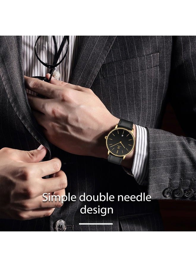 BEN NEVIS Watch, Mens Watch, Minimalist Fashion Simple Wrist Watch Analog Date with Leather Strap - Image 3