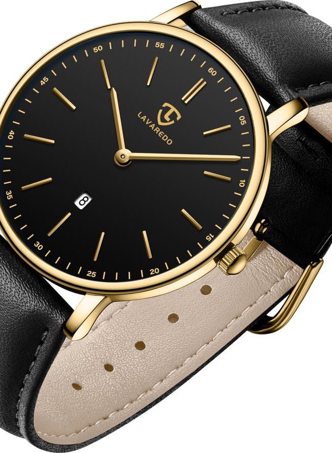 BEN NEVIS Watch, Mens Watch, Minimalist Fashion Simple Wrist Watch Analog Date with Leather Strap - Image 1