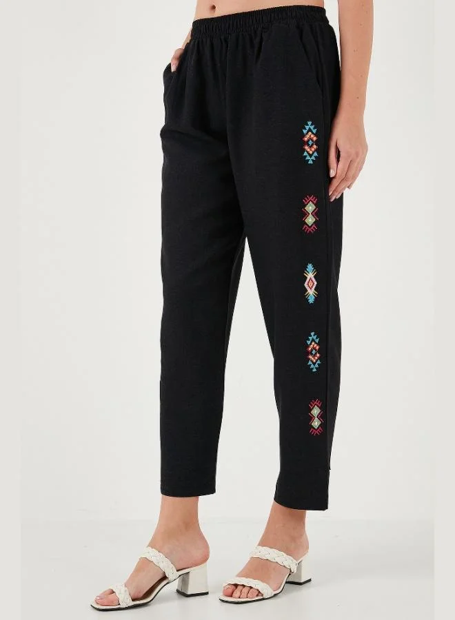 Lela Lela Bohemian Embroidered Linen and Cotton Blend Shalwar Pants Women's TROUSERS 5865050