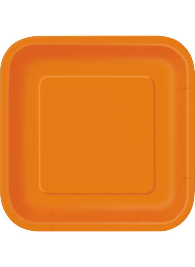 Unique Pumpkin Orange Square Plate 9" - Image 1