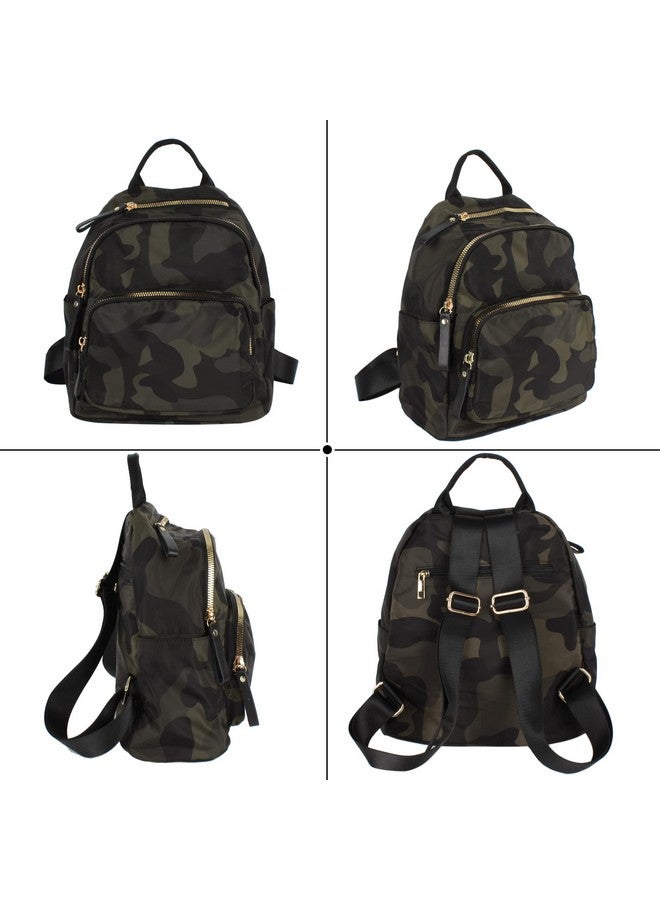 CLARA Camouflage Women Mini Backpack Nylon Leisure Daypack Printed Shoulder Bag Handbag Purse(Camouflage) - Image 2