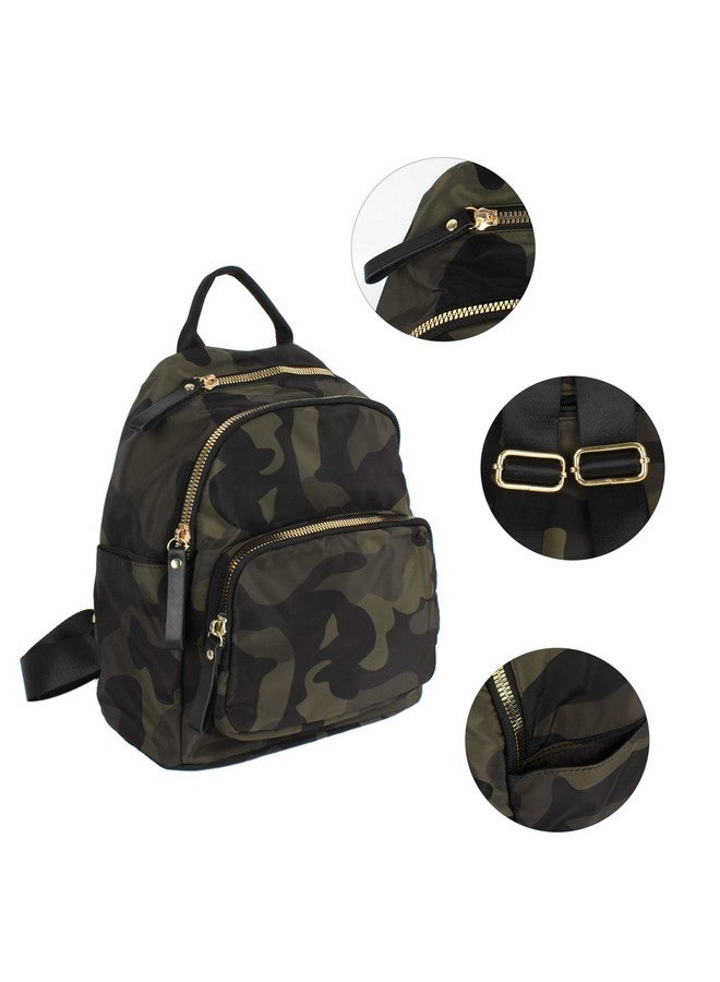 CLARA Camouflage Women Mini Backpack Nylon Leisure Daypack Printed Shoulder Bag Handbag Purse(Camouflage) - Image 4