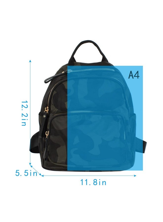 CLARA Camouflage Women Mini Backpack Nylon Leisure Daypack Printed Shoulder Bag Handbag Purse(Camouflage) - Image 1