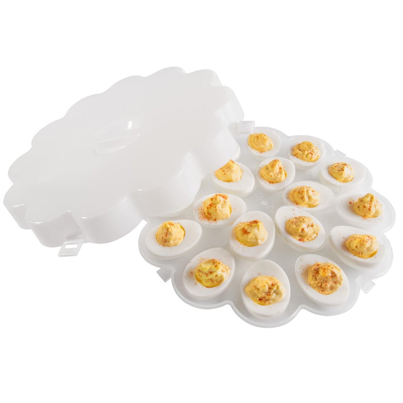 Chef Buddy Chef Buddy Food Storage Deviled Lid  Platters Hold 18 Egg Container for Refrigerator or Carrying to Parties by Classic Cuisine 1875x10875x10875 Clear 