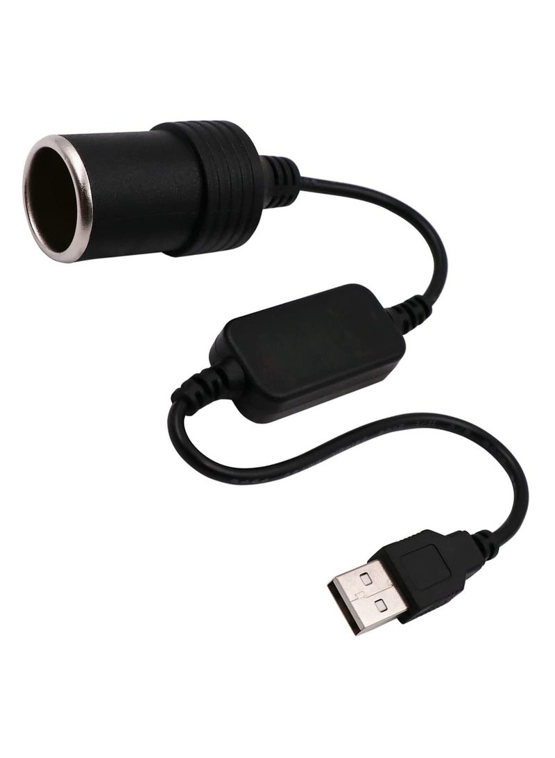 USB A Male to 12V Car Lighting Charger Socket Female Step-Up Converter Cable Inverter for Lighters Driving Recorder ETC GPS E-Dog and More 8W - Image 1
