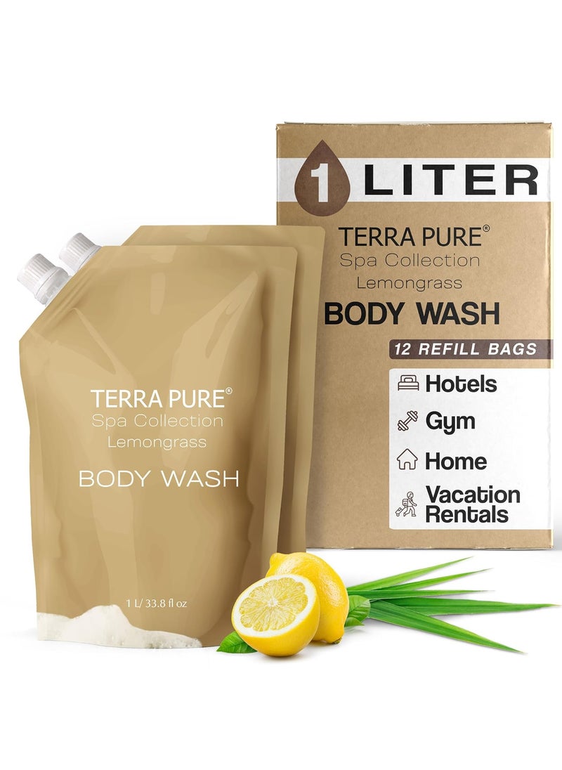 Terra Pure Terra Pure Spa Collection Body Wash Refill  1 Liter 1 Piece  Gentle  Moisturizing ParabenFree 