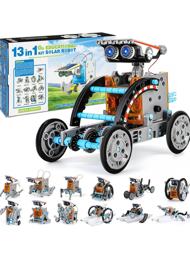 Chabeia STEM 13-in-1 Education Solar Robot Toys -190 Pieces DIY Building Science Experiment Kit for Kids Aged 8-10 and Older,Solar Powered by The Sun - Image 1