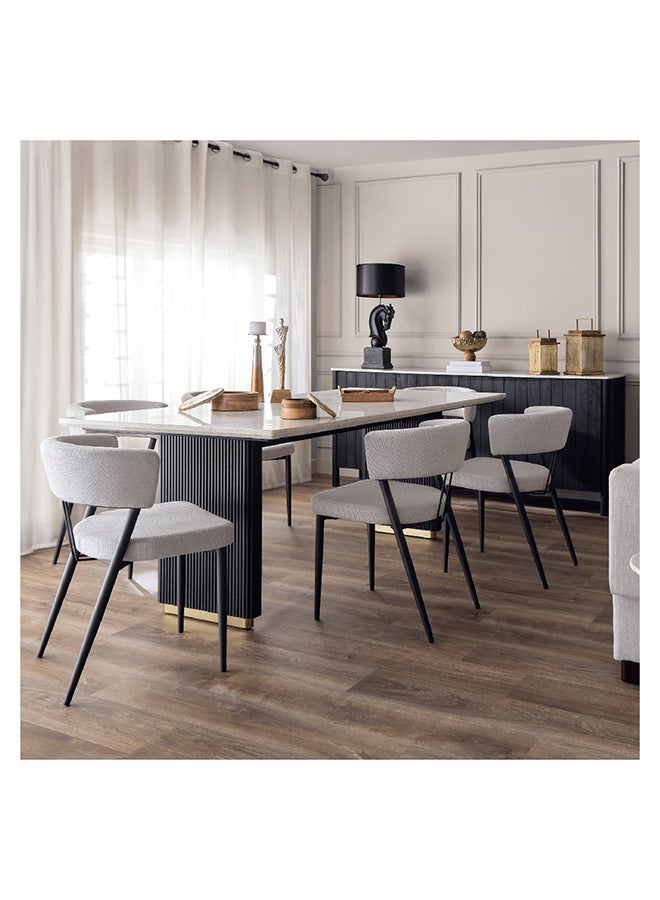 Home Box Fabio 6-Seater White Marble Top Dining Table 90 x 76 x 180 cm  - Image 2