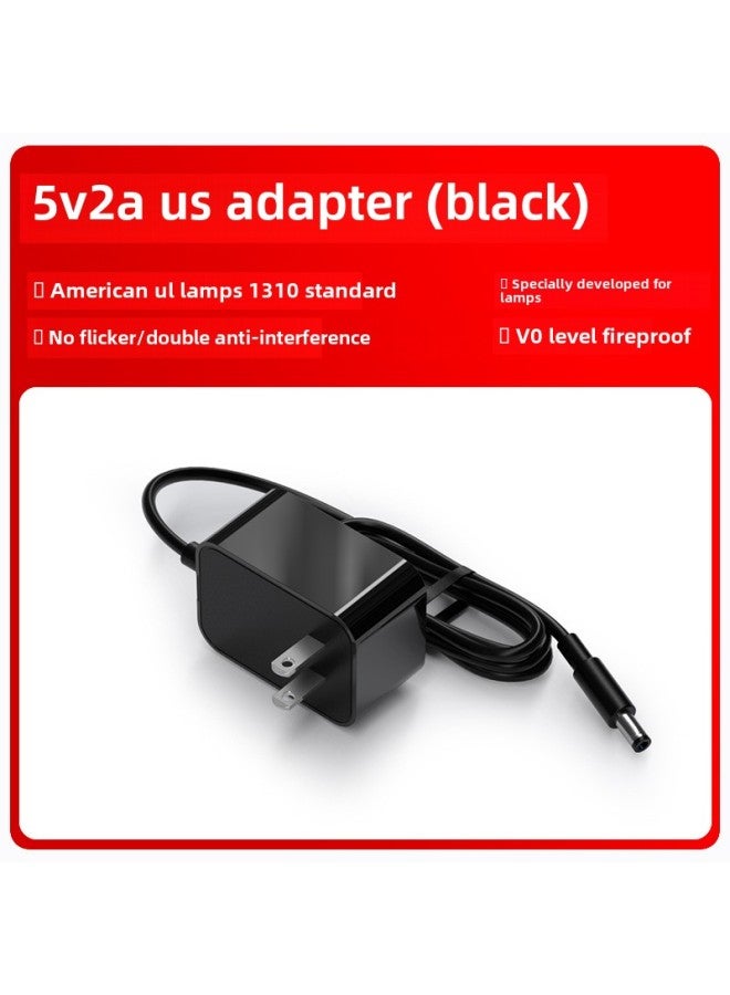 24V0.5/5V2A/12V1A US UL1310 Certified Lamp LED Lamp With Lamp Box Table Lamp Power Adapter-Color:5v2a American Standard (usa) Black-Specifications:DC Head 5.5*2.5  - Image 1