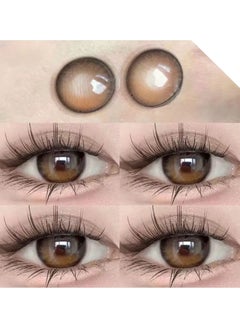 Unibling Crystal Brown Yearly Prescription Colored Contact Lenses, Unisex Cosmetic Contact Lenses, Enlargement Collection, Dark Brown, With Case  - Image 4