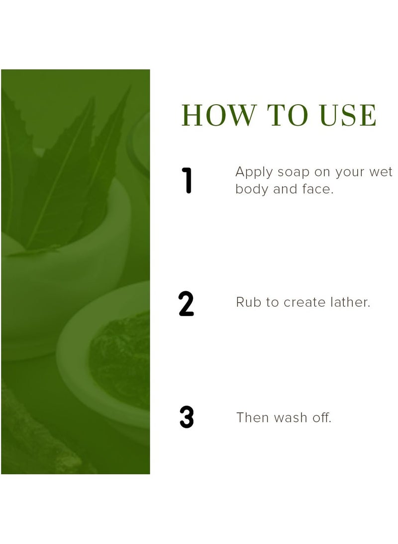 Khadi Natural Pure Neem Soap Herbal Bathing for Acne Natural Soap with Essential Oils Pack of 3 - Image 3