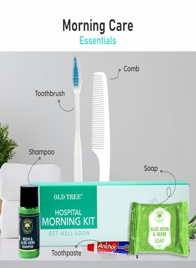 أولد تري مجموعة أدوات المستشفى من أولد تري مع 5 مستلزمات أساسية (عبوة من 50 قطعة) | شامبو الصبار والنيم 15 مل، مشط، معجون أسنان، فرشاة أسنان، وصابون الصبار والنيم 15 غ | مجموعة أدوات نظافة شخصية بالجملة للمستشفيات والفنادق والسفر - Image 3