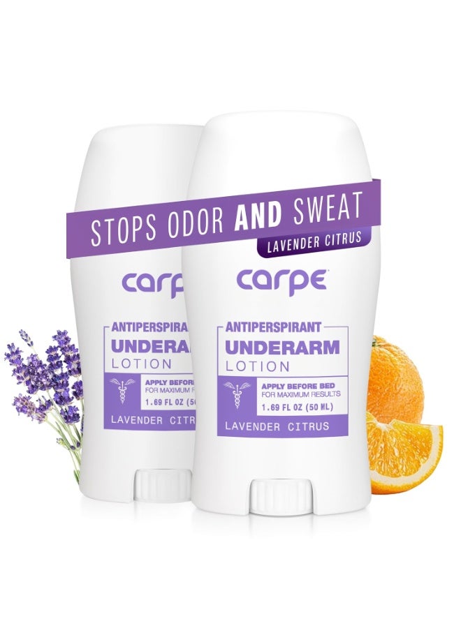 Carpe Carpe Underarm Antiperspirant Deodorant Advanced Sweat & Odor Protection Formula - Deodorant for Women & Men - Helps to Combat Excessive Sweating with Odor Control - Lavender Citrus (Pack of 2) - Image 1