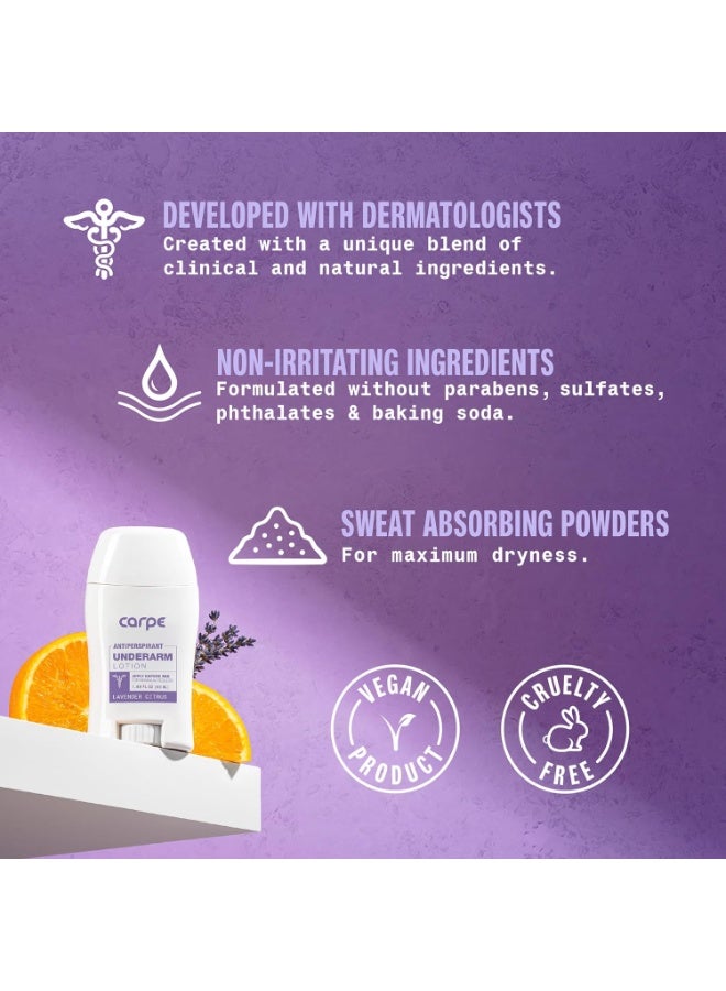 Carpe Carpe Underarm Antiperspirant Deodorant Advanced Sweat & Odor Protection Formula - Deodorant for Women & Men - Helps to Combat Excessive Sweating with Odor Control - Lavender Citrus (Pack of 2) - Image 2