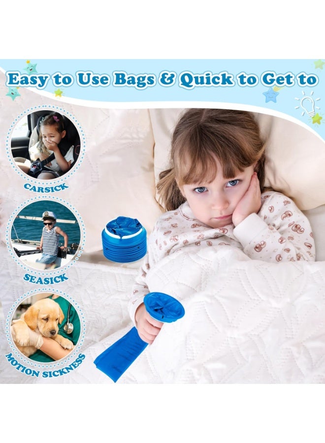 VIUAUAX 10 Pack Disposable Emesis Bags 1000 ml, Vomit Bag for Morning Sickness, Portable Nausea Bag for Pregnant Women,Barf Bags with Leak Resistant Design car and Travel, Motion Sickness, Barf Bags Come in Handy, No Spilling Perfect（Blue） - Image 3