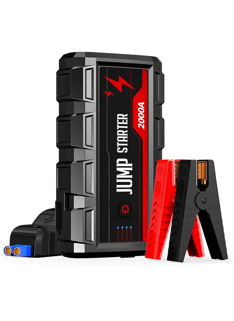 Generic Car Jump Starter 2000A Peak, 16800mAh 12V Portable Battery Booster, Up to 8.0L Gas/6.0L Diesel Engines, USB Quick Charge 3.0, Safety Protection, Emergency Power Pack for Cars, Trucks, Motorcycles, and Boats  - Image 1