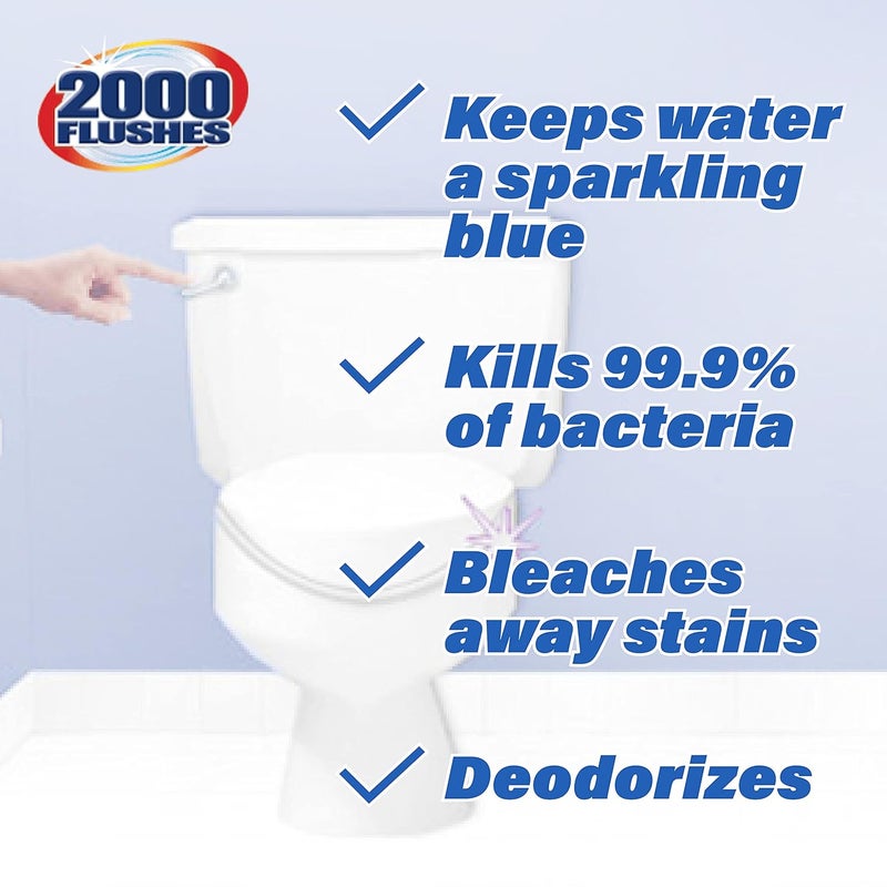 2000 Flushes Blue Plus Bleach Automatic Toilet Bowl Cleaner, 3.5 OZ TWIN-PACK (PACK OF 1), Net Weight: 7 Ounce - Image 4
