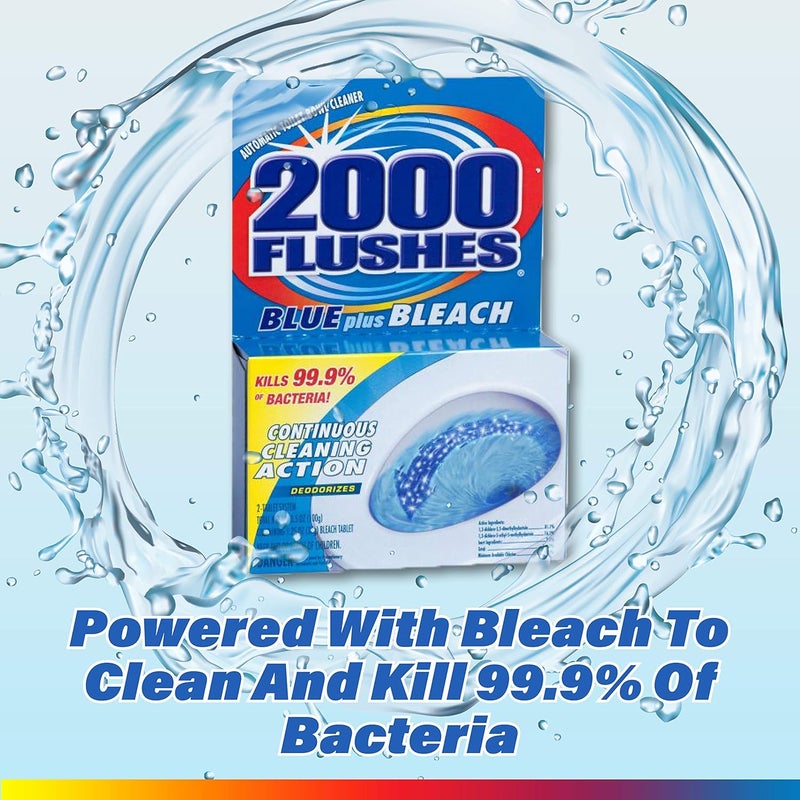 2000 Flushes Blue Plus Bleach Automatic Toilet Bowl Cleaner, 3.5 OZ TWIN-PACK (PACK OF 1), Net Weight: 7 Ounce - Image 3