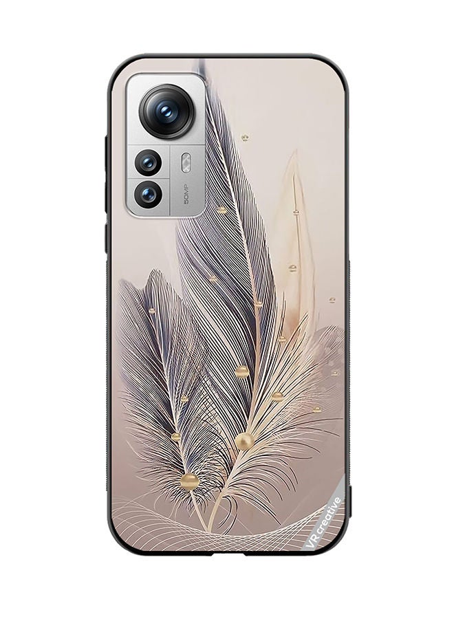 VR CREATIVE Protective Case Cover For Xiaomi 12X Feather Leaf Art Design Multicolour - Image 1