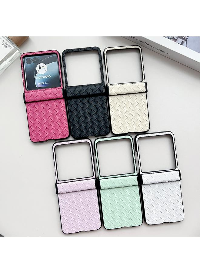 S-TOP Case For Motorola Razr 40 Ultra Three-piece Set Woven Texture Folding PU Phone Case - Image 5