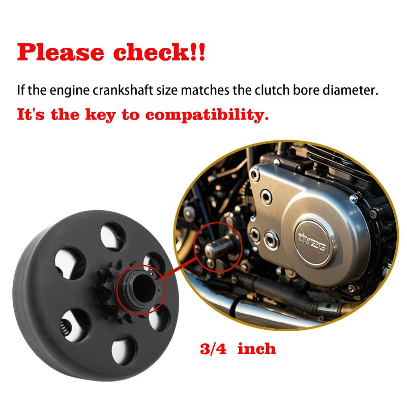KRGUOD Centrifugal Clutch 3/4" Bore 12 Tooth with #35 Chain for Predator 212, Honda GC GX Engines and Most 2-6.5HP Small Engines performance Parts, Perfect for MiniBike, Go Kart, Lawnmower. - Image 5