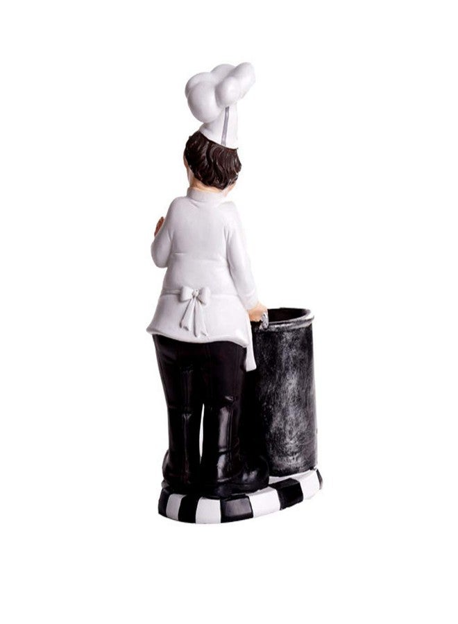 SMANTA French Decorative Chef Figurine - Resin Home Decoration with Cutlery Bucket for Gourmet Kitchen Decorations & Collectible Housewarming Gifts - Image 2
