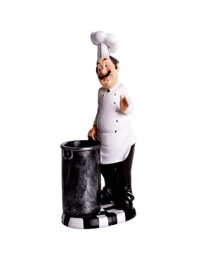 SMANTA French Decorative Chef Figurine - Resin Home Decoration with Cutlery Bucket for Gourmet Kitchen Decorations & Collectible Housewarming Gifts - Image 1