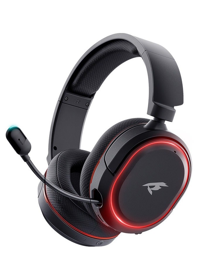 بيكن سماعة ألعاب لاسلكية مع صوت محيطي 7.1، بتردد 2.4GHz وسماعات USB مع ميكروفون إلغاء الضوضاء Bluetooth وإضاءة RGB لجهاز الكمبيوتر وPS5 وPS4 وMac وSwitch - Image 2